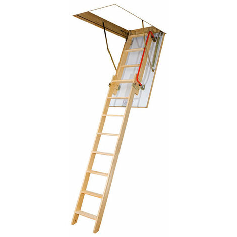 Dachbodenleiter aus Holz für eine maximale lichte Raumhöhe von 2,80m