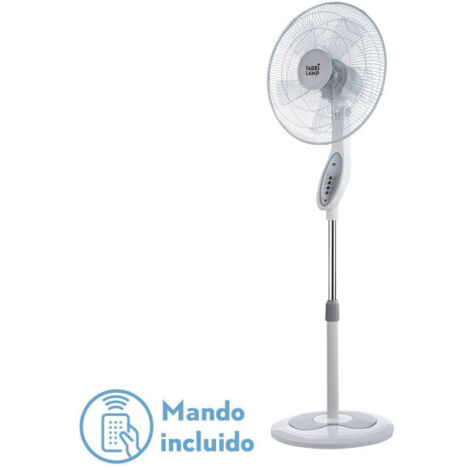 Bodenventilator de floxo weiß/grau 3 Geschwindigkeiten 45w w/remote timer 5 Flügel regx44,5x40 cm