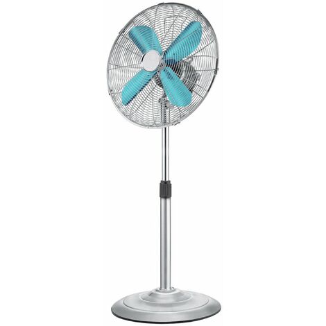 Bodenventilator mit Metallflügeln mit einem Durchmesser von 45 cm - Silber