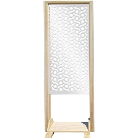 BODIES - Separè - Paravento modulabile - 70x190cm - in Legno e PVC - Colore: bianco