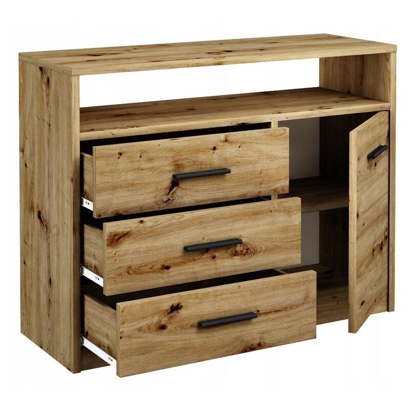 Artisan - Commode bodo 1D3SO avec tiroirs et étagère