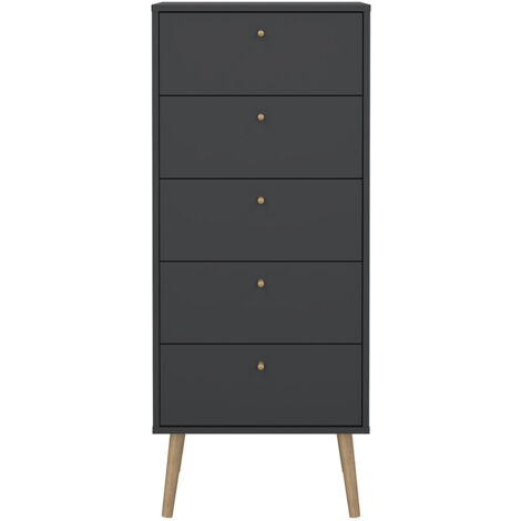 Bodo Kommode 5 Schubladen matte grau.