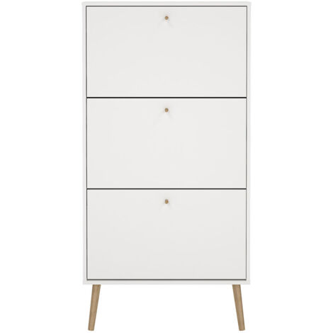 Bodo Schuhschrank 3 Klapptüren weiß.