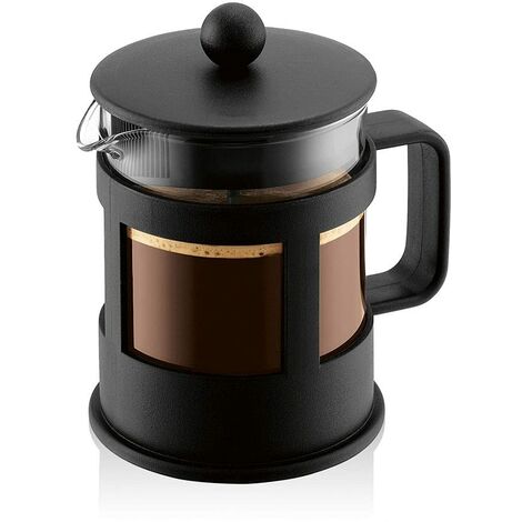 Bodum 1784-01, Caffettiera a pistone Kenya da 0,5 L per 4 tazze, colore: Nero