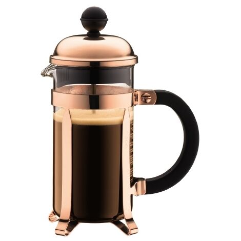 BODUM 1923-18 CHAMBORD CAFETIÈRE À PISTON AVEC 3 TASSES VERRE CUIVRE 35 CL
