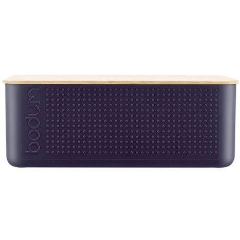BODUM - BISTRO Boite à pain grand modèle, couvercle bambou, 24 cm x 37 cm x H 14 cm BLEU