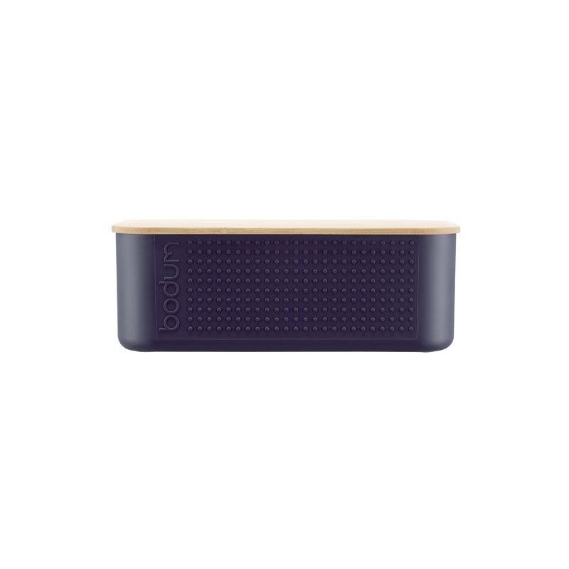 Bodum - bistro Boite à pain petit modèle, couvercle bambou, 19 cm x 29 cm x h 11 cmBLEU