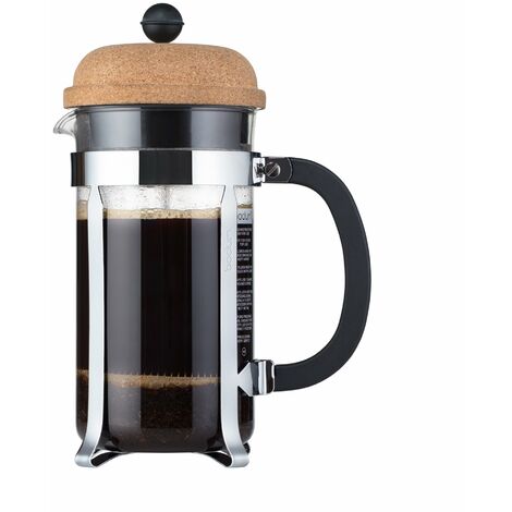 Bodum Chambord French Press Caffettiera, Vetro Inossidabile Acciaio Inox Sughero, 10.6 cm