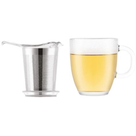 BODUM - Mug en verre trempé 0.35 l filtre en inox