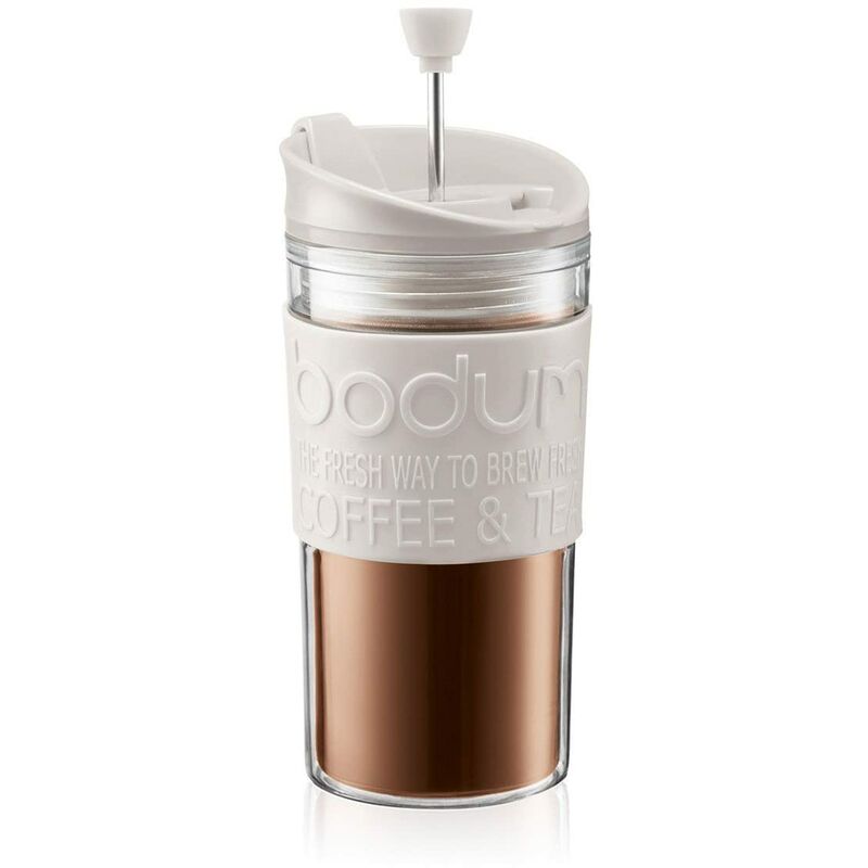 Image of Travel Press - coffee makers (freestanding, Ground coffee, Manual, Coffee, French press, Transparent, White) - Bodum