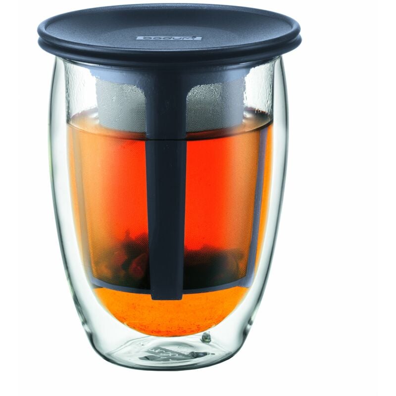 Image of Tea For One Bicchiere da tè con filtro in plastica, a doppia parete, 0,35 l - Bodum