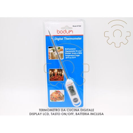 Bodum termometro da cucina digitale display Lcd tasto on/off batteria inclusa ideale per drink carni pesce Bbw