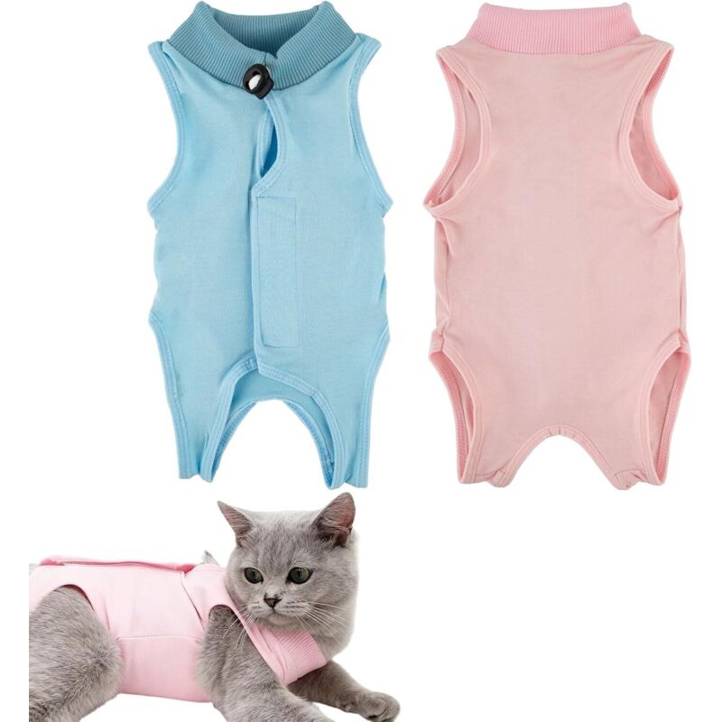 Body Chat Post Operatoire Femelle, 2 Pièces Body pour Chat Après Stérilisation, Body pour C Hat Après Chirurgie, Body C Hat Post Operatoire Male pour