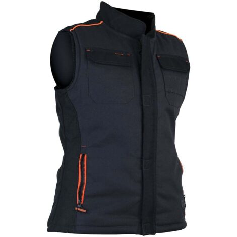 Bodywarmer de travail matelassé femme LMA MADISON Gris / Noir XXL