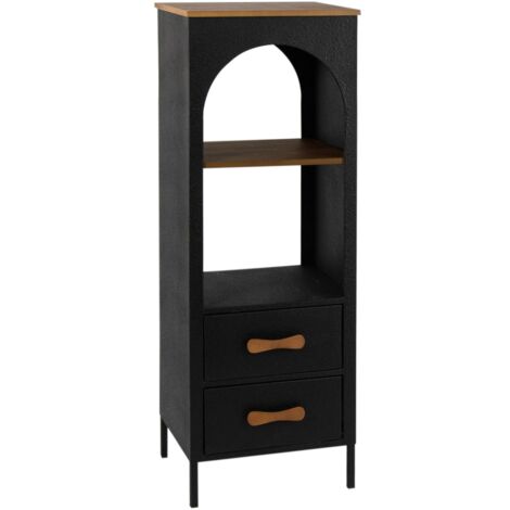 Böhmisches schwarzes MDF-Regal 110 x 35 x 39 cm
