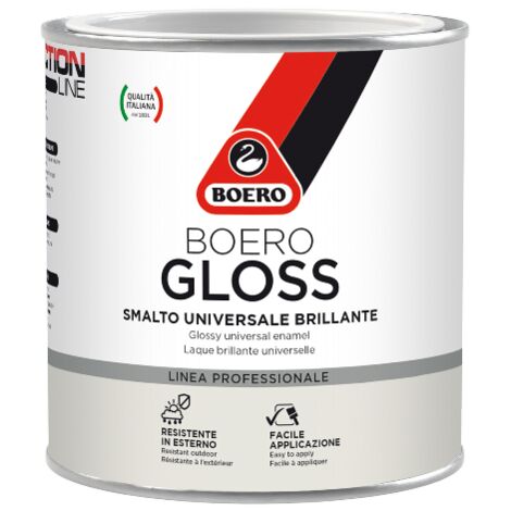 BRICOLIFE BOERO GLOSS vernice smalto universale brillante anticorrosivo per ferro e legno colore NERO 500ml