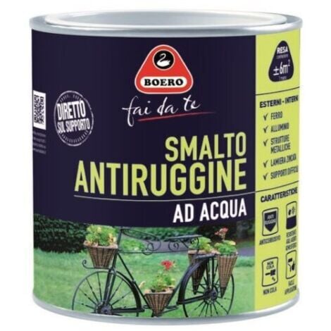 BOERO - SMALTO ANTIRUGGINE AD ACQUA GIALLO SATINATO COD. 760 500 ML