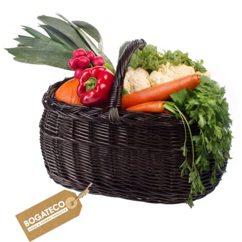 BOGATECO Panier en osier pour pique nique et courses 45 cm