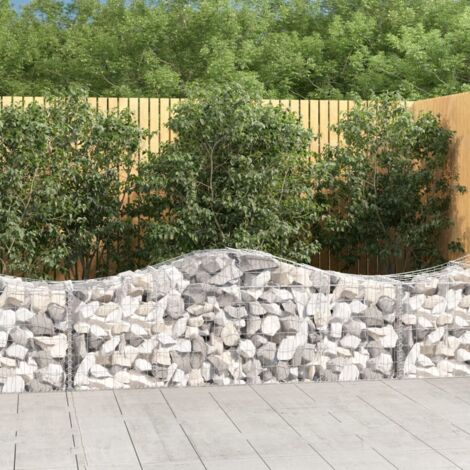 Bogen-Gabionen-Körbe 5 Stück 200x50x60/80 cm Edelstahl