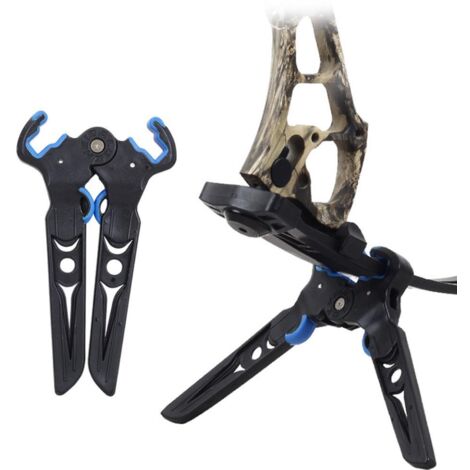 Bogenstabilisierungsständer, faltbar und tragbar mit rutschfester Gummibasis, ideal für das Bogenschießen im Freien.