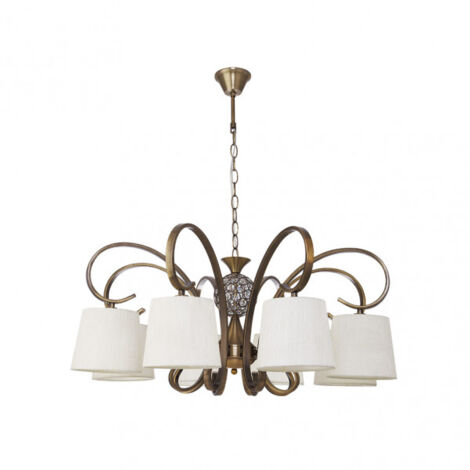 Bogota Lampe 8xe14 Leder Beige Schirm Regx75x75 cm