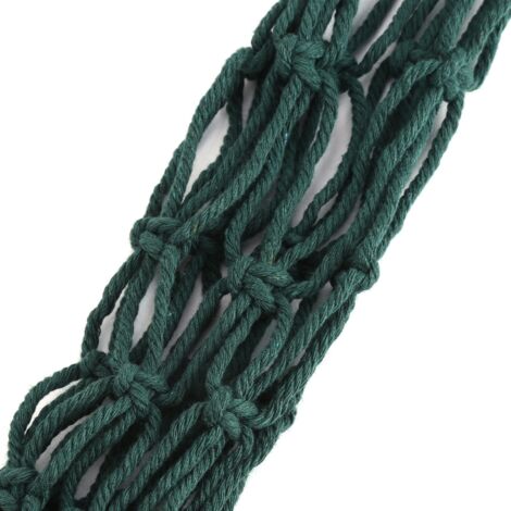 Bohème-Flaschenhalter – Handgefertigter Hängebeutel aus Baumwollseil – 86 cm – Dunkelgrün