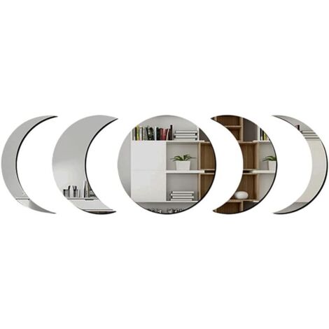 Bohemian Moon Mirror wall sticker set for wall decoration, living room, bedroom