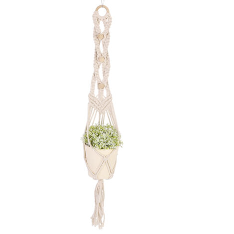 Bohemian Style Tassel Flowerpot Plant Hanger Hanging Rope Home Wall DecorationHand Woven Cotton Rope