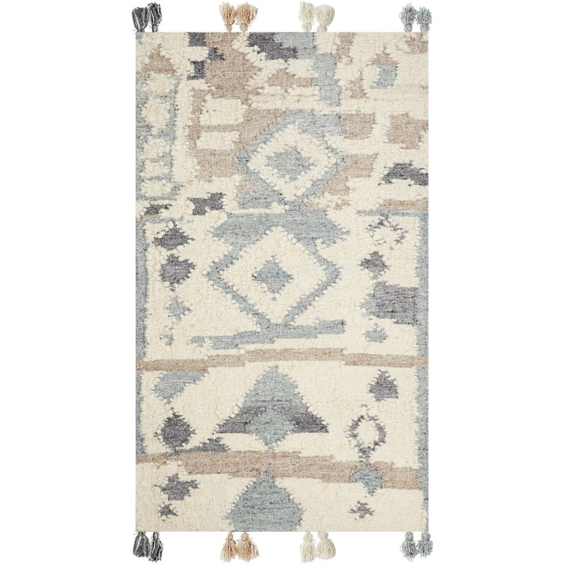 Beliani - Boho Area Rug Kilim Handmade 80 x 150 cm Wool with Tassels Multicolour Mrgavet - Multicolour