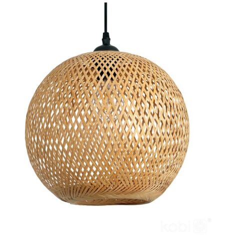 Boho Bitavia Kobi Pendelleuchte, Lampenschirm 40cm, natur, für Wohnzimmer, 1 Stk.