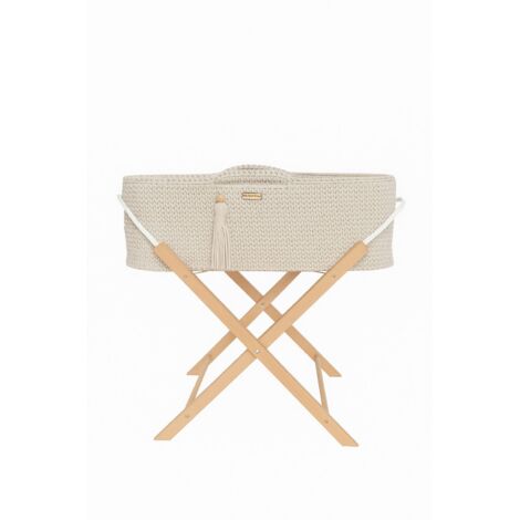 BOHO Handgefertigter Babykorb mit Ständer - Creme