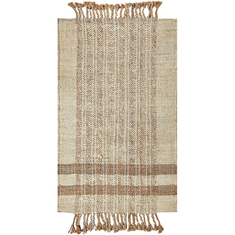 Beliani Rug Ortaoba Beige 80 X 150 Cm Jute