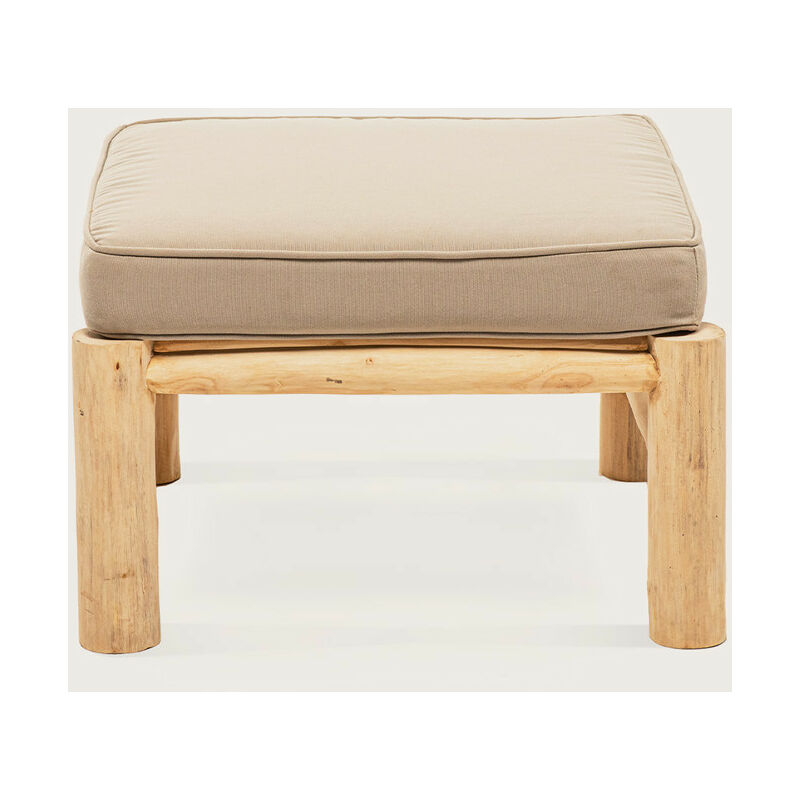 Uniqka - Boho - Petit tabouret en branche de teck massif - Marron