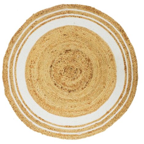 BOHO RING Jute-Teppich 90 cm Jute weiß