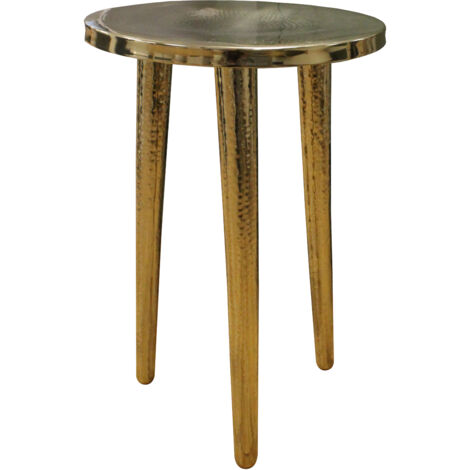 Boho Round 3 Leg Coffee Table, 400mm x 600mm - Brass - Balterley