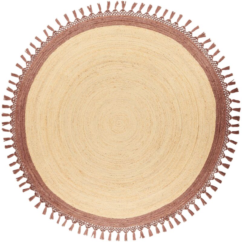 Beliani - Boho Rustic Area Rug Round 200 Cm Natural Jute Handmade Braided Beige And Brown Marts