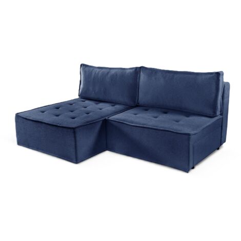 Bohoo Mini modernes Ecksofa mit Schlaffunktion Blau Links