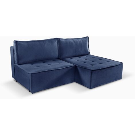 Bohoo Mini modernes Ecksofa mit Schlaffunktion Blau Rechts