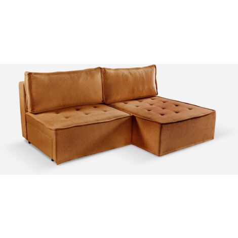Bohoo Mini modernes Ecksofa mit Schlaffunktion Ziegel Rechts