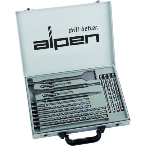 Bohr+meißel-set Alpen 16-tlg. SDS-Plus, 4-Schneider