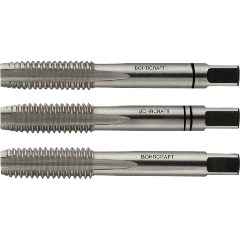 Bohrcraft Hand Gewindebohrer Satz HSSG DIN352UNC amerikanisches Grobgewinde 1/4 Zoll - 3 Stück