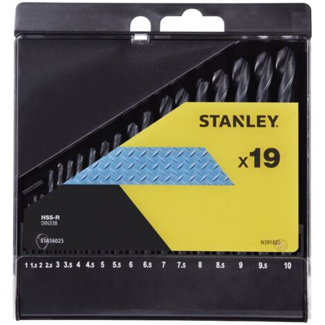 Bohrer stanley hss-r Weichstahl Nichteisenmetalle 19 Stk
