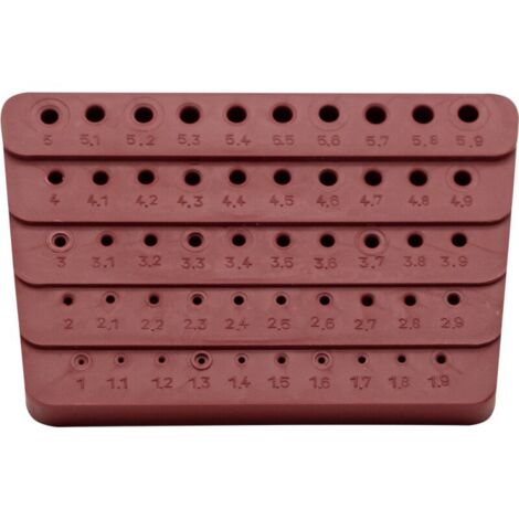 Bohrerständer aus Kunststoff leer 50-teilig 1,0 - 5,9 mm x 0,1 mm stgd.