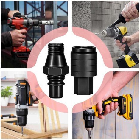 Bohrfutteradapter – 2 Stück, männlicher und weiblicher Bohreranschluss, Industriespitzenanschluss, für Heimwerkerarbeiten, Hydraulikinstallationen, Elektroarbeiten und Autoreparaturen
