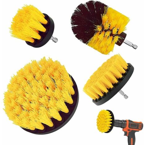 Bohrmaschinenbürsten-Set, 12-teiliges Set langlebiger Reinigungsbürsten für Bohrmaschinen, geeignet für Badezimmeroberflächen, Böden, Teppiche, Autos, 2" / 3,5" / 4" / 5"