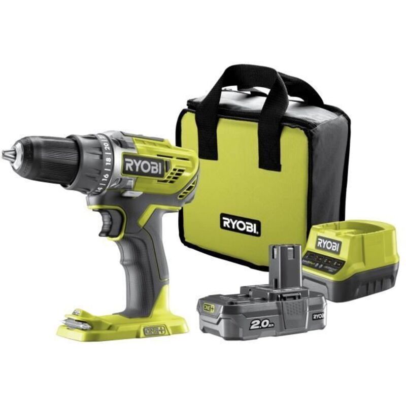 Image of Ryobi 18 V ONE+ Akku-Bohrschrauber R18DD3-120S, 1x 2,0Ah Akku und Lader + Tasche
