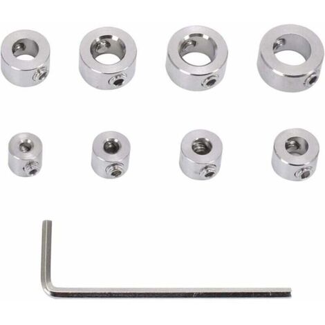 Bohrtiefenanschlag, 8-teilig aus Edelstahl, robuster Tiefenanschlagring mit Innensechskantschlüssel, Bohrpositionierer für 3 bis 10 mm Bohrer