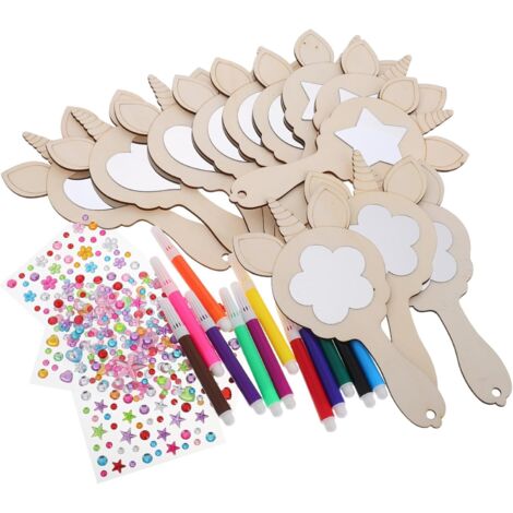 Bois Brut D coratifs Mini Miroir Main Non Peint Pour Gar on