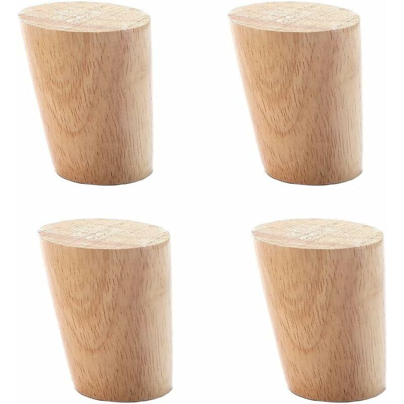 Lablanc - Bois Couleur 6 cm Oblique Tapered Reliable Bois Armoires De Meubles Jambes Canapé Pieds avec Vis et Patin Feutre