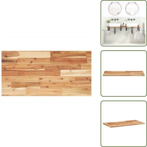 Bois d'acacia huilé - vidaXL Dessus de meuble de salle de bain finition à l'huile 120x40x2cm - Meuble de salle de bain